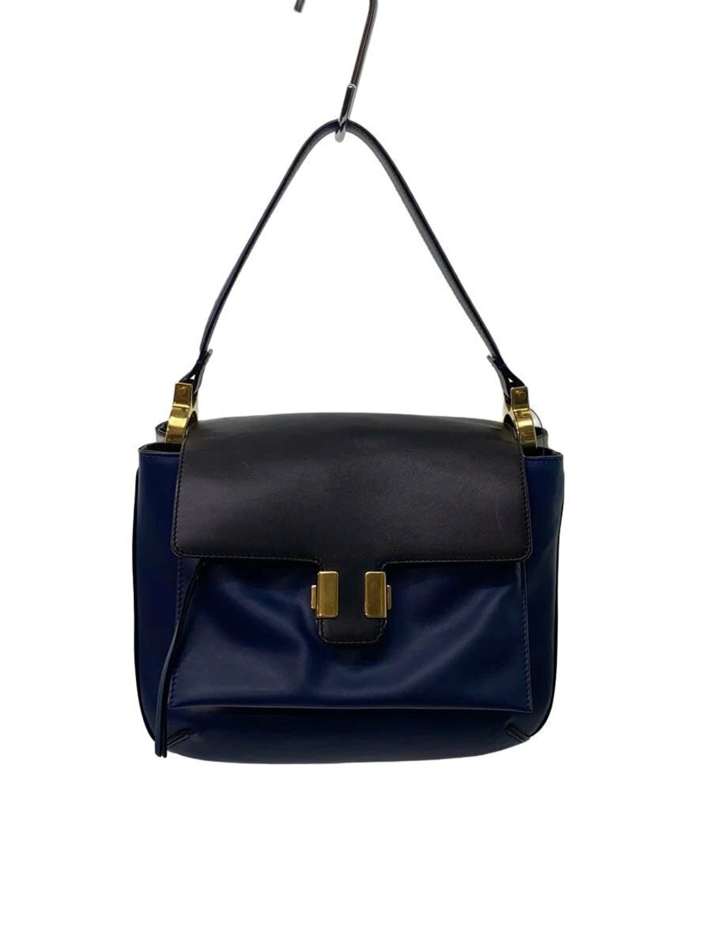 Chloe Amelia colorblocked leather shoulder bag blue black flap